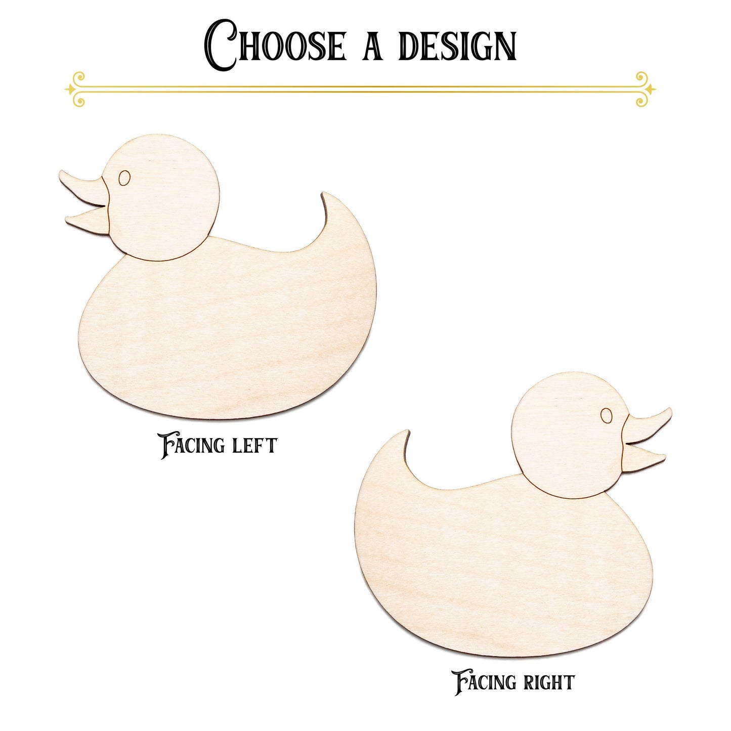 Duck Toy Detailed Wood Cutout - Laser Cut Unfinished Craft Shape - Multiple Sizes
