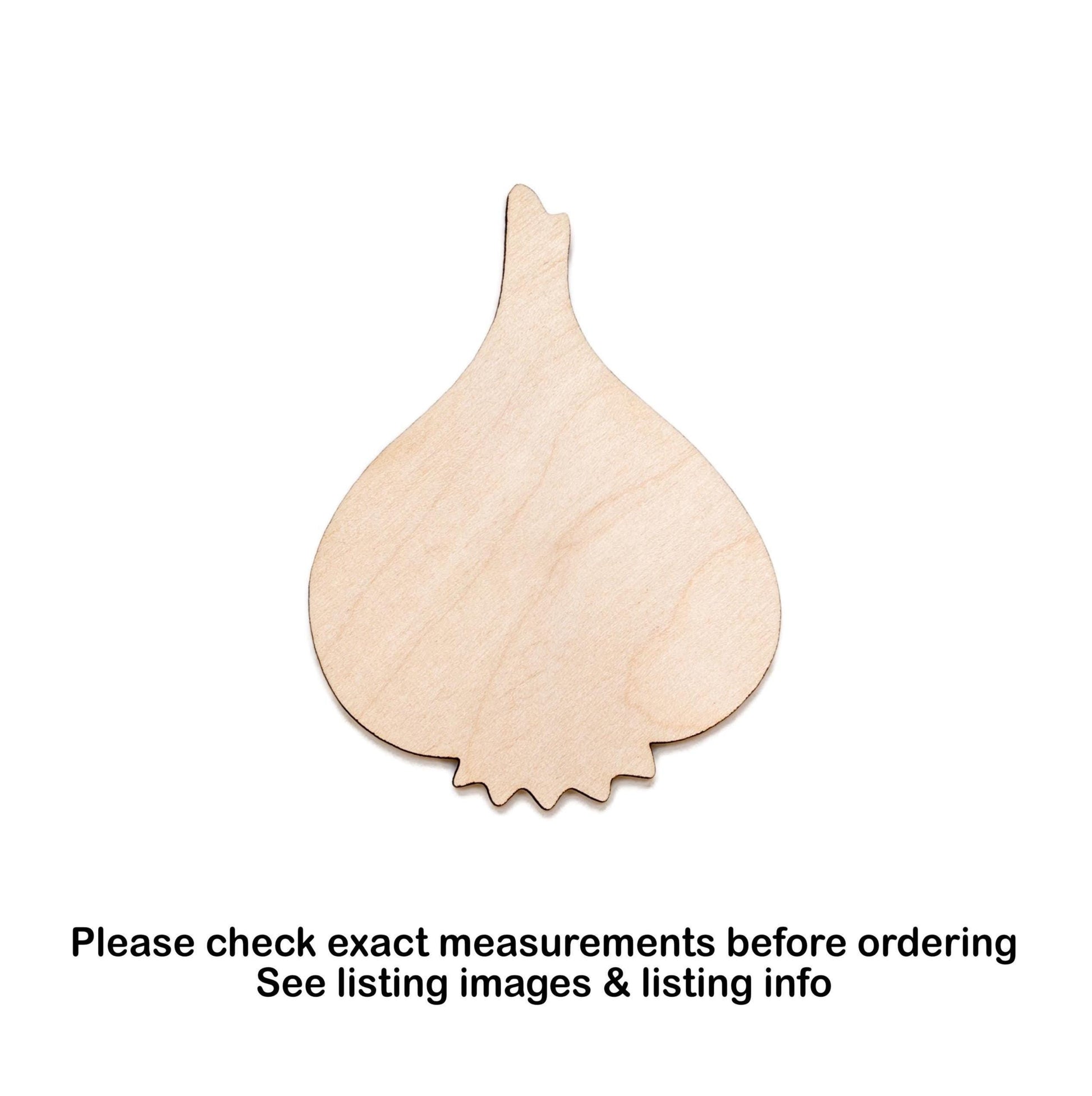 Garlic Bulb Blank Wood Cutout - Laser Cut Unfinished Craft Shape - Multiple Sizes