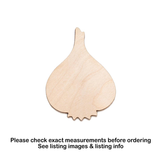 Garlic Bulb Blank Wood Cutout - Laser Cut Unfinished Craft Shape - Multiple Sizes