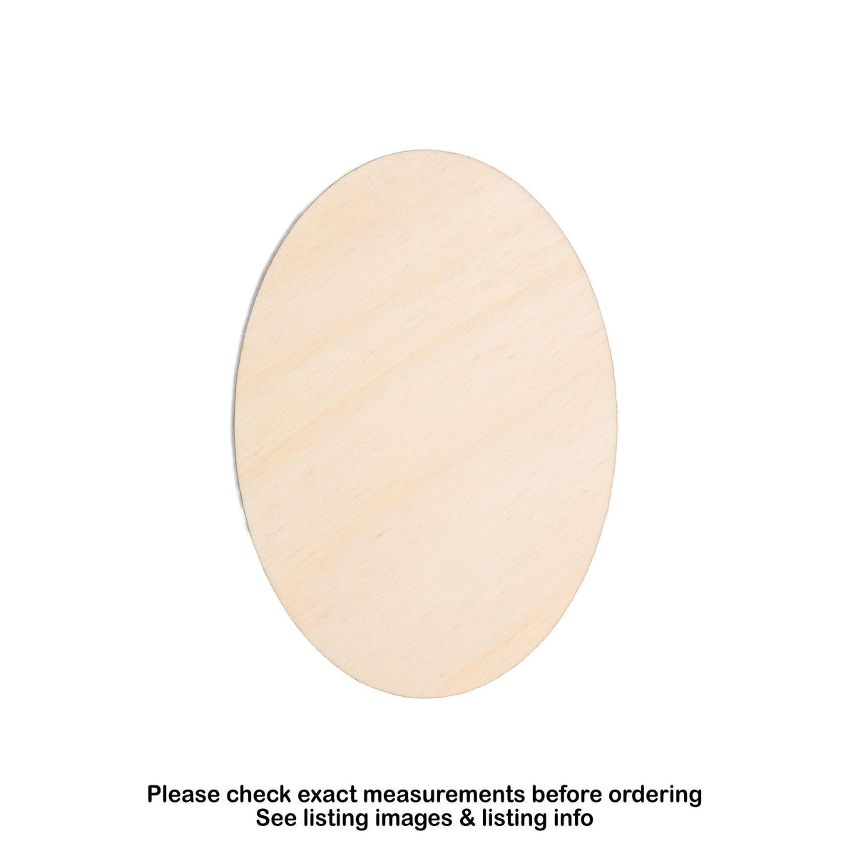 Oval Blank Wood Cutout - Laser Cut Unfinished Craft Shape - Multiple Sizes