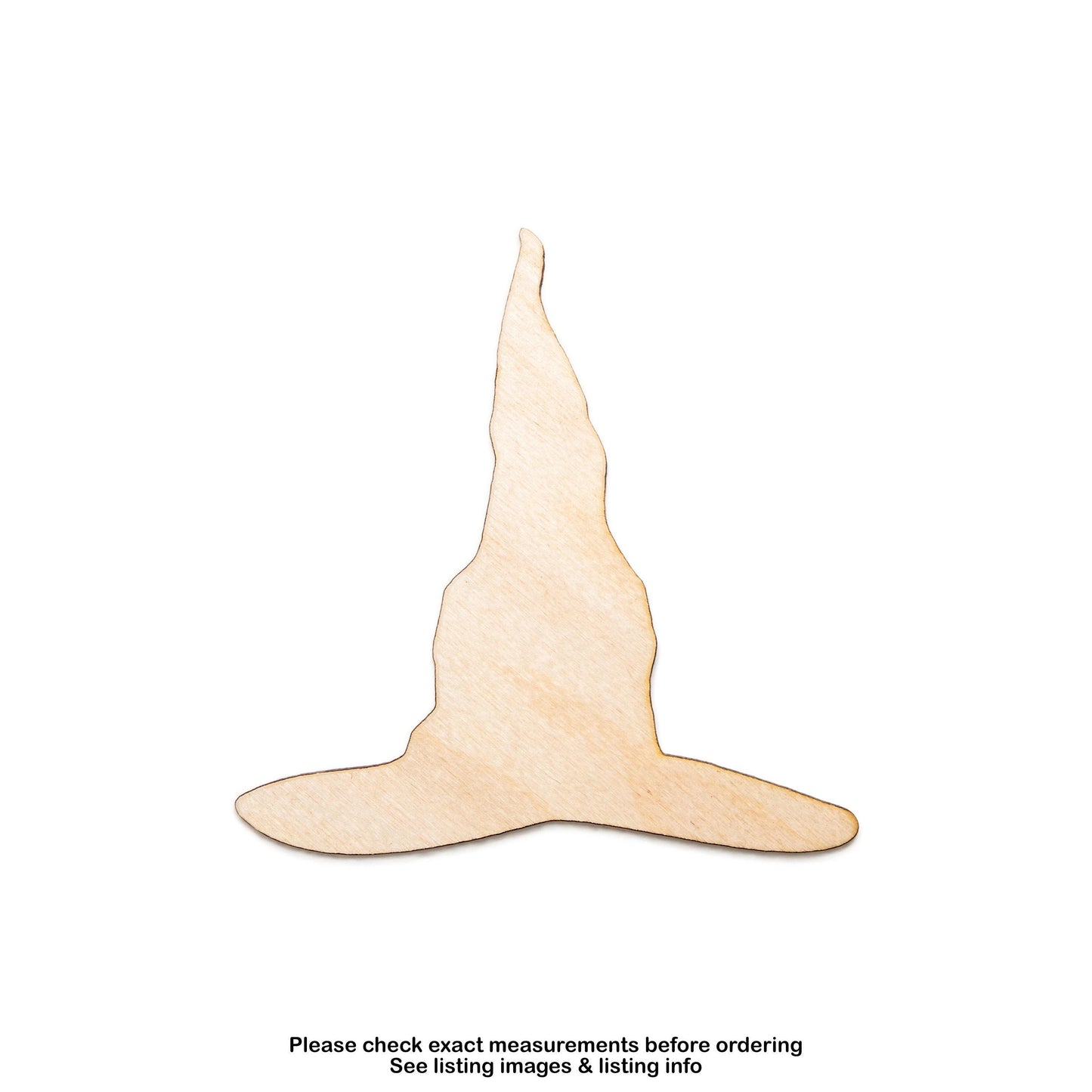 Old Witch Hat Blank Wood Cutout - Laser Cut Unfinished Craft Shape - Multiple Sizes