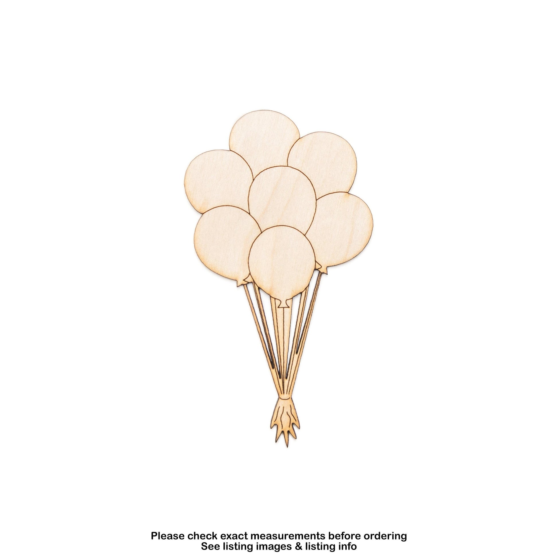Balloon Bouquet Wood Cutout - Laser Cut Unfinished Craft Shape - Multiple Sizes