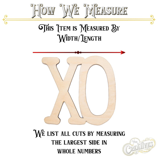 XO Word Wood Cutout - Laser Cut Unfinished Craft Shape - Multiple Sizes