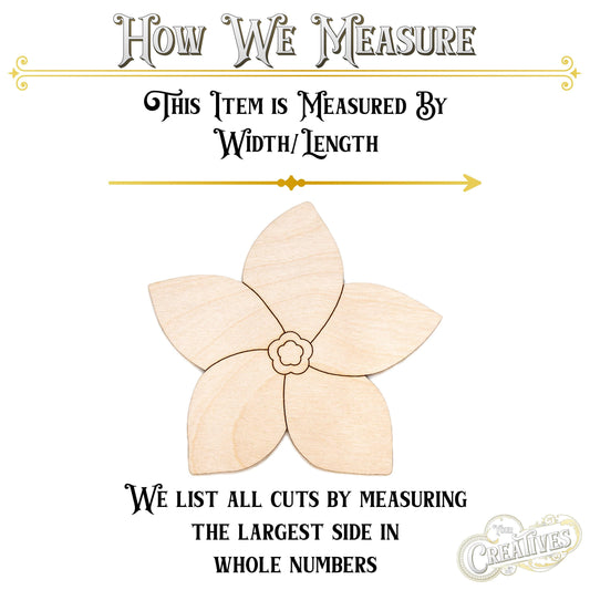 Forget Me Not Flower Wood Cutout - Laser Cut Unfinished Craft Shape - Multiple Sizes