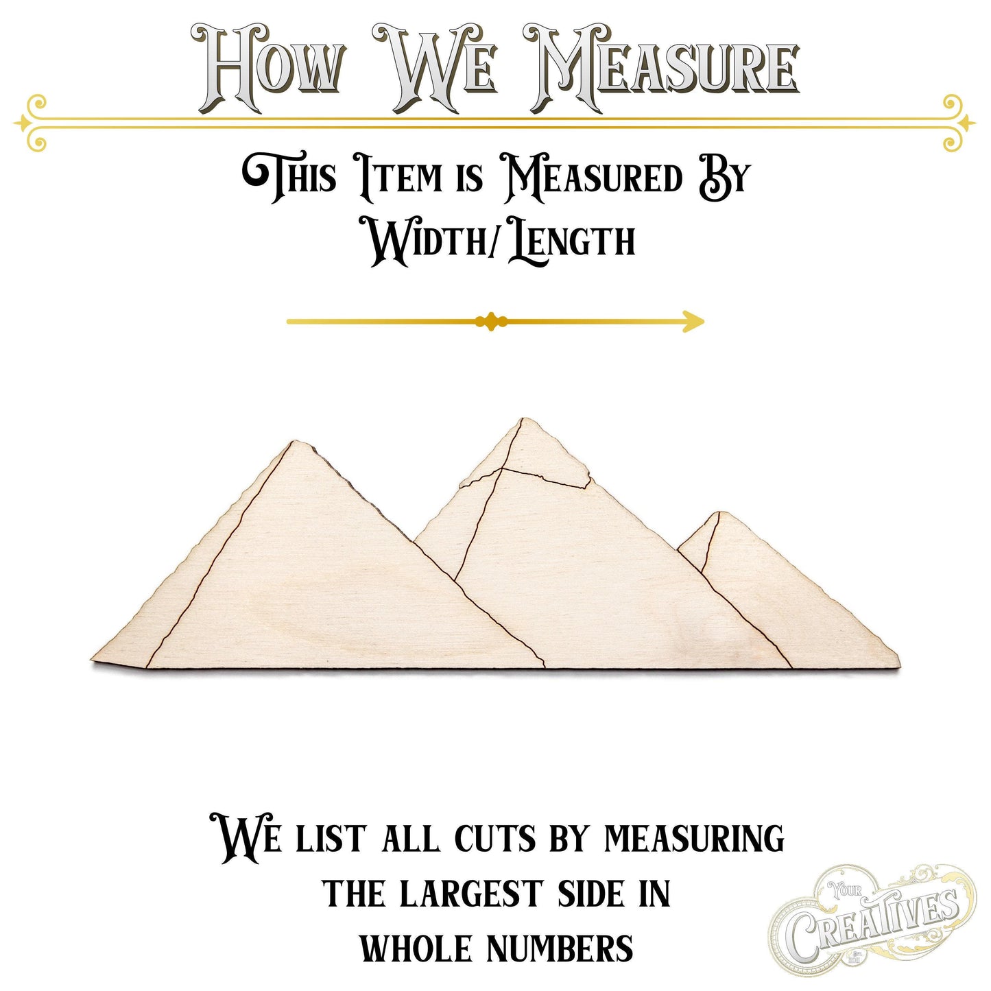 Pyramids Of Giza Wood Cutout - Laser Cut Unfinished Craft Shape - Multiple Sizes