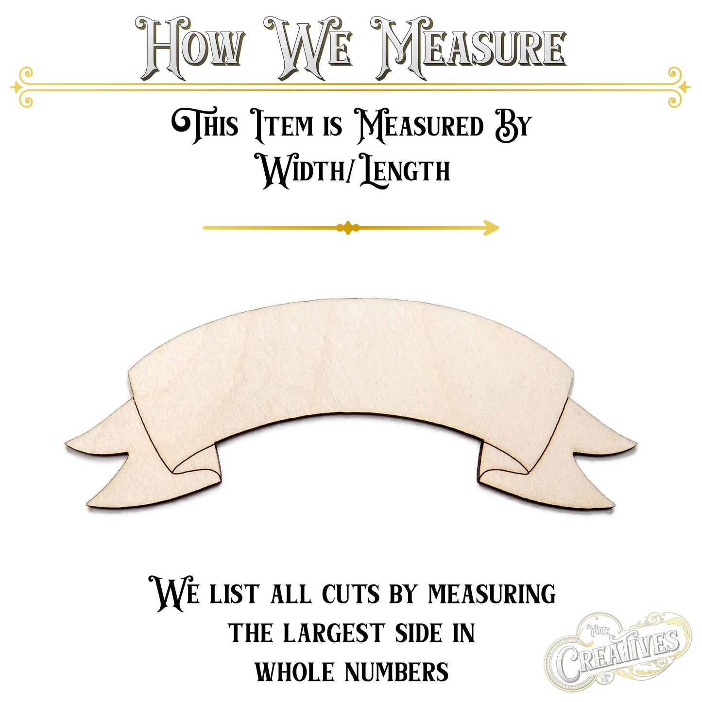 Arched Banner Wood Cutout - Laser Cut Unfinished Craft Shape - Multiple Sizes