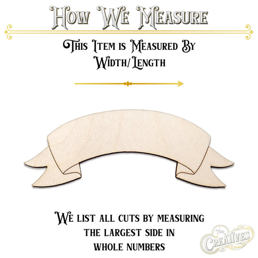 Arched Banner Wood Cutout - Laser Cut Unfinished Craft Shape - Multiple Sizes