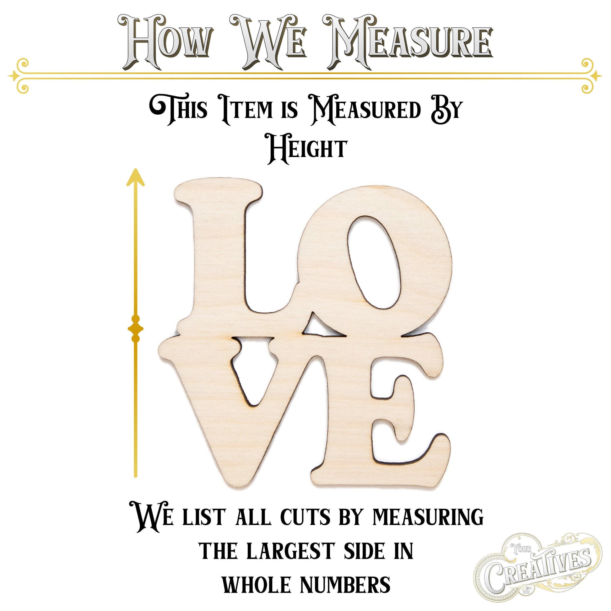 Love Word Stacked Wood Cutout - Laser Cut Unfinished Craft Shape - Multiple Sizes