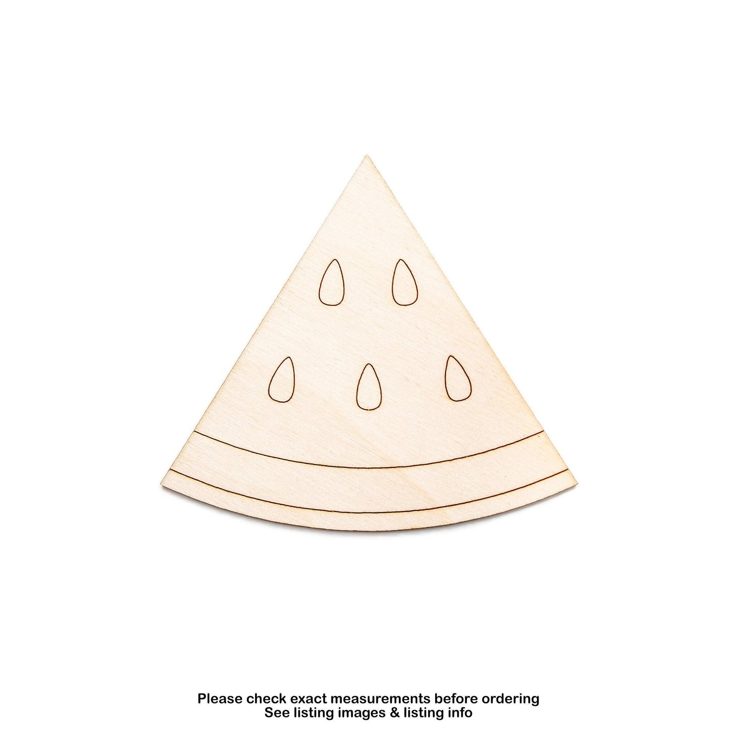 Watermelon Slice Wood Cutout - Laser Cut Unfinished Craft Shape - Multiple Sizes