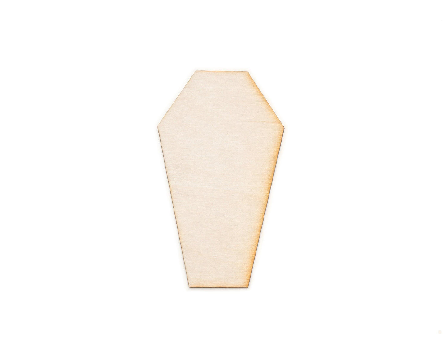 Traditional Coffin Blank Wood Cutout - Laser Cut Unfinished Craft Shape - Multiple Sizes