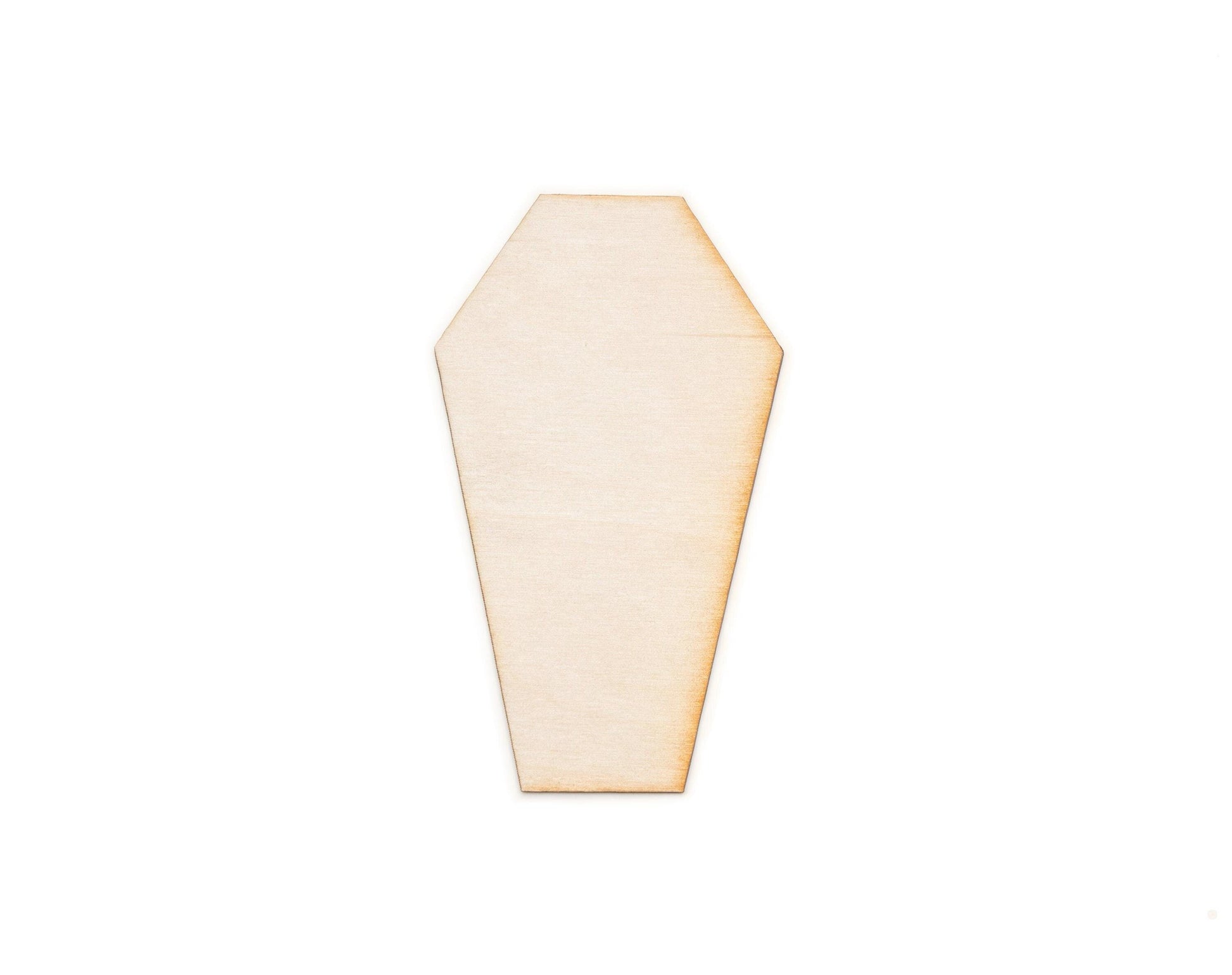 Traditional Coffin Blank Wood Cutout - Laser Cut Unfinished Craft Shape - Multiple Sizes