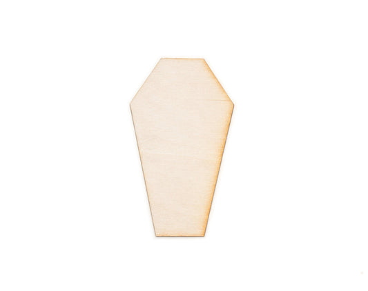 Traditional Coffin Blank Wood Cutout - Laser Cut Unfinished Craft Shape - Multiple Sizes