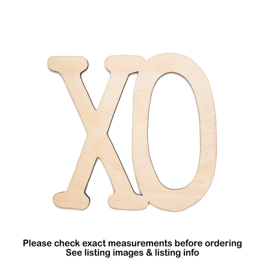 XO Word Wood Cutout - Laser Cut Unfinished Craft Shape - Multiple Sizes