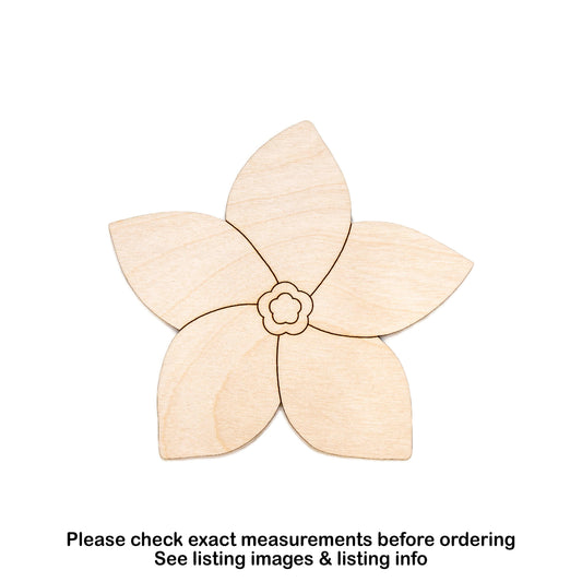 Forget Me Not Flower Wood Cutout - Laser Cut Unfinished Craft Shape - Multiple Sizes