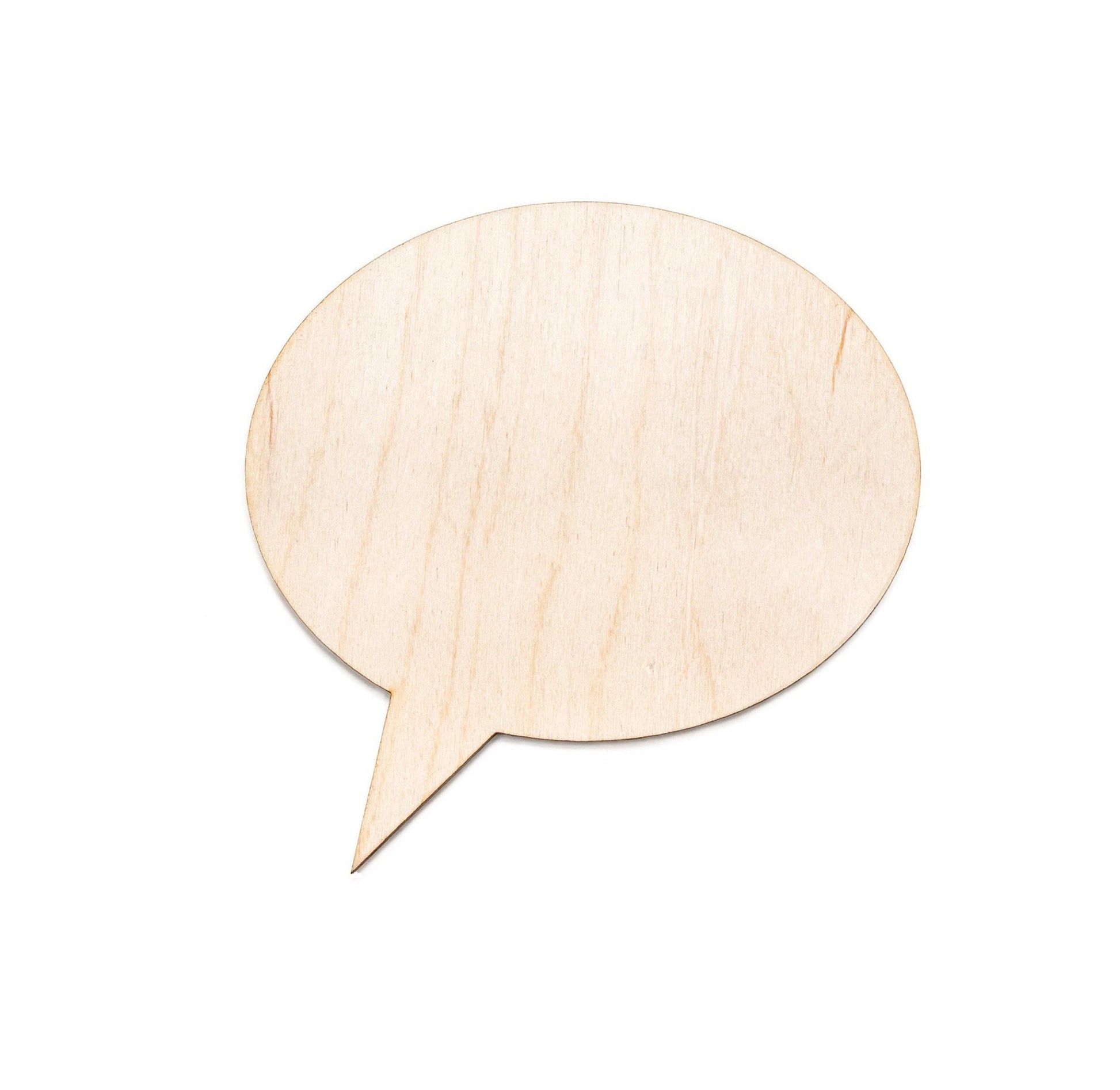 Basic Round Speech Bubble Wood Cutout - Laser Cut Unfinished Craft Shape - Multiple Sizes