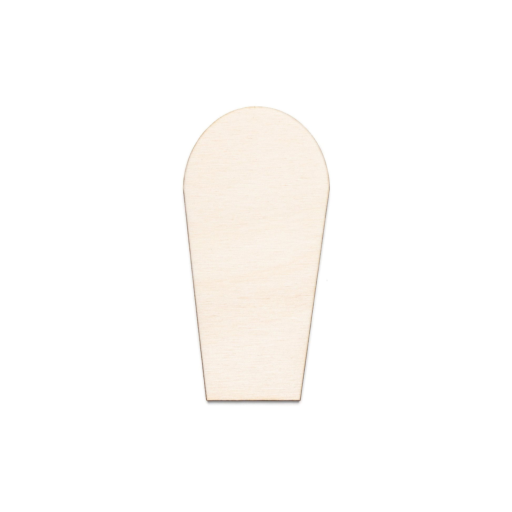 Classic Round Slim Tombstone Blank Wood Cutout - Laser Cut Unfinished Craft Shape - Multiple Sizes