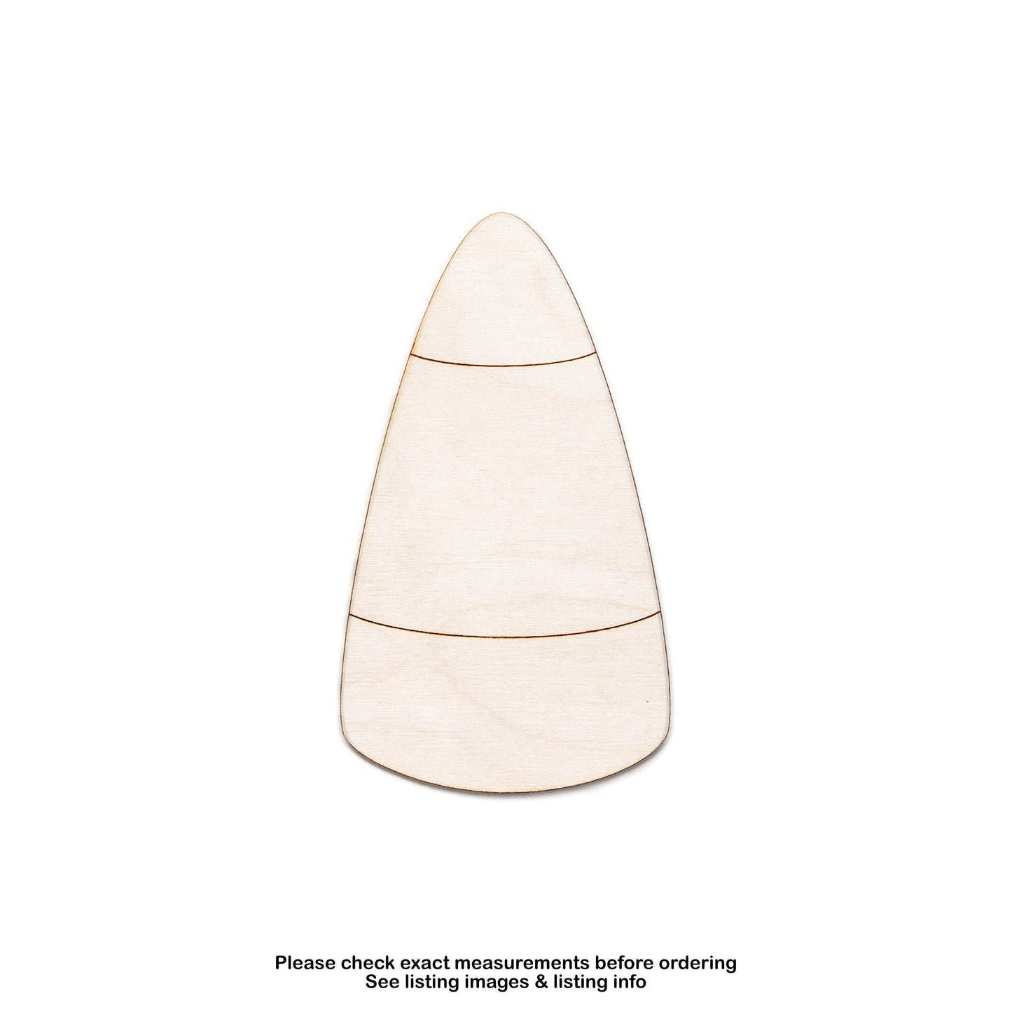 Candy Corn Wood Cutout - Laser Cut Unfinished Craft Shape - Multiple Sizes