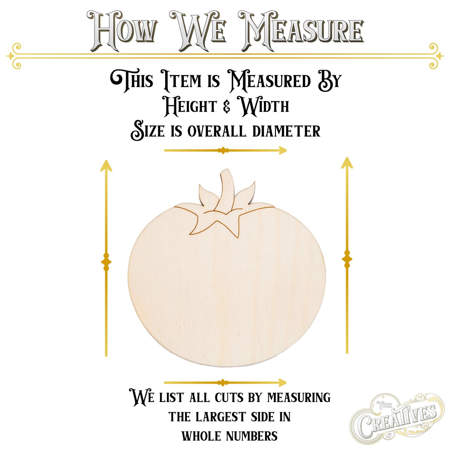 Tomato Wood Cutout - Laser Cut Unfinished Craft Shape - Multiple Sizes