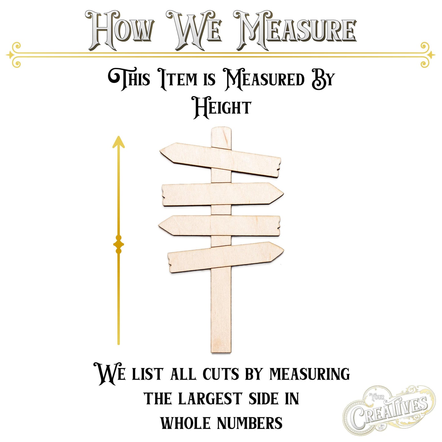 Arrow Planks Sign Post Wood Cutout - Laser Cut Unfinished Craft Shape - Multiple Sizes