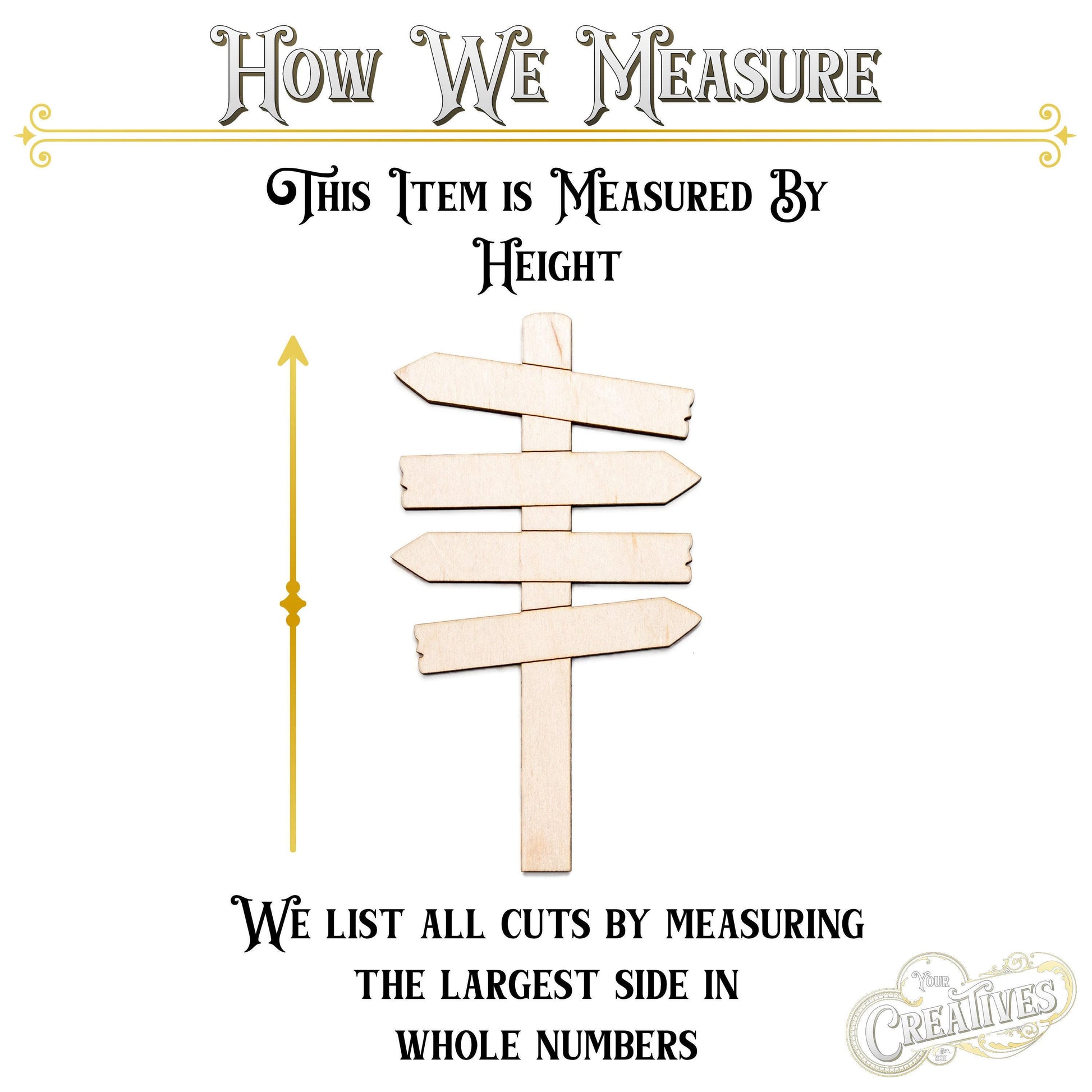 Arrow Planks Sign Post Wood Cutout - Laser Cut Unfinished Craft Shape - Multiple Sizes