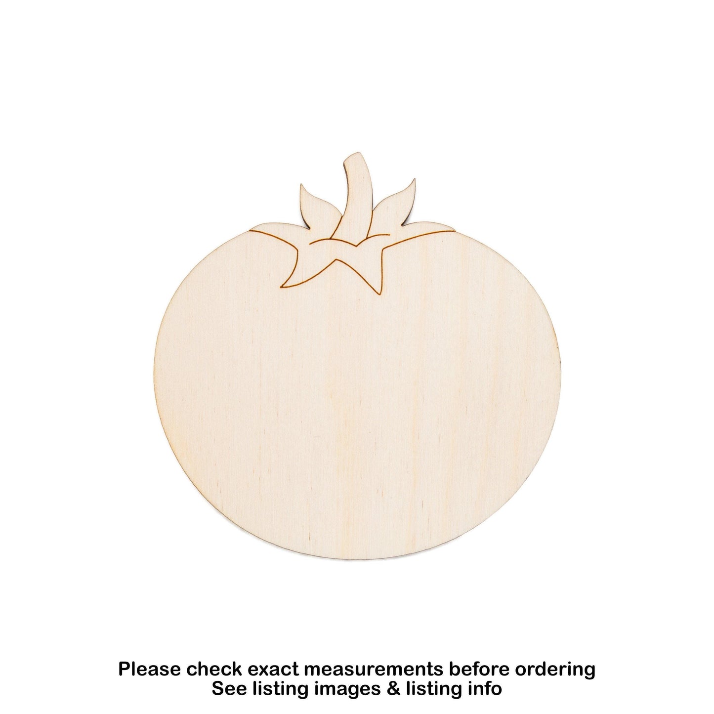Tomato Wood Cutout - Laser Cut Unfinished Craft Shape - Multiple Sizes