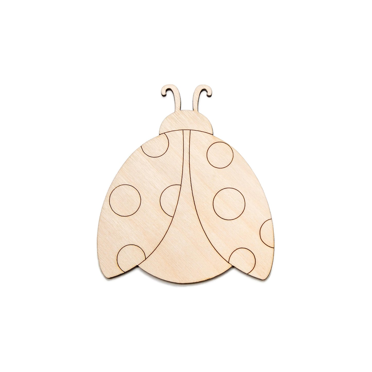 Ladybug Open Wings Wood Cutout - Laser Cut Unfinished Craft Shape - Multiple Sizes