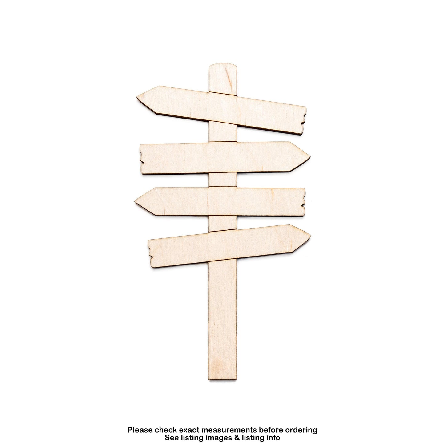 Arrow Planks Sign Post Wood Cutout - Laser Cut Unfinished Craft Shape - Multiple Sizes