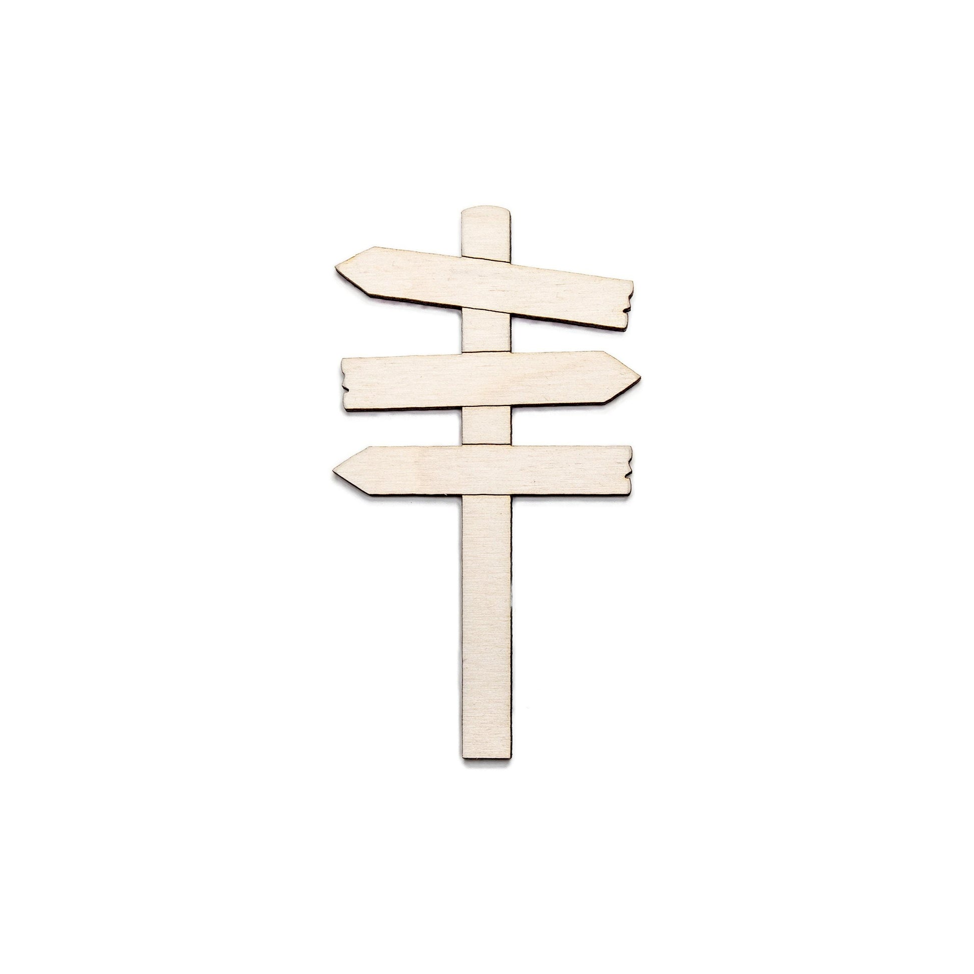 Arrow Planks Sign Post Wood Cutout - Laser Cut Unfinished Craft Shape - Multiple Sizes