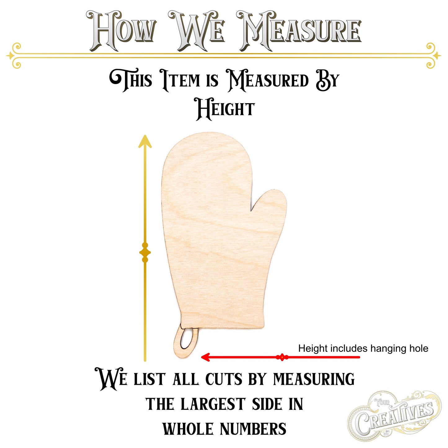 Oven Mitt Blank Wood Cutout - Laser Cut Unfinished Craft Shape - Multiple Sizes
