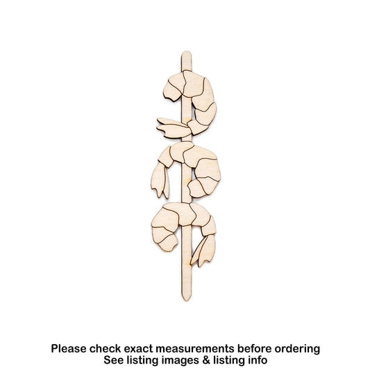 Shrimp Kabob Wood Cutout - Laser Cut Unfinished Craft Shape - Multiple Sizes
