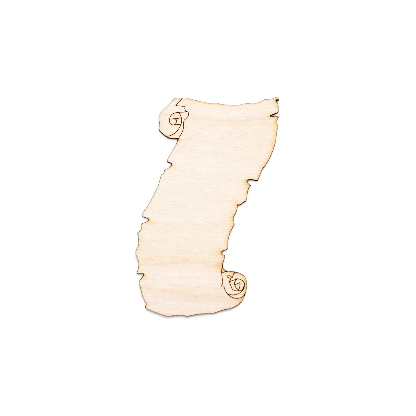 Old Scroll Blank Wood Cutout - Laser Cut Unfinished Craft Shape - Multiple Sizes