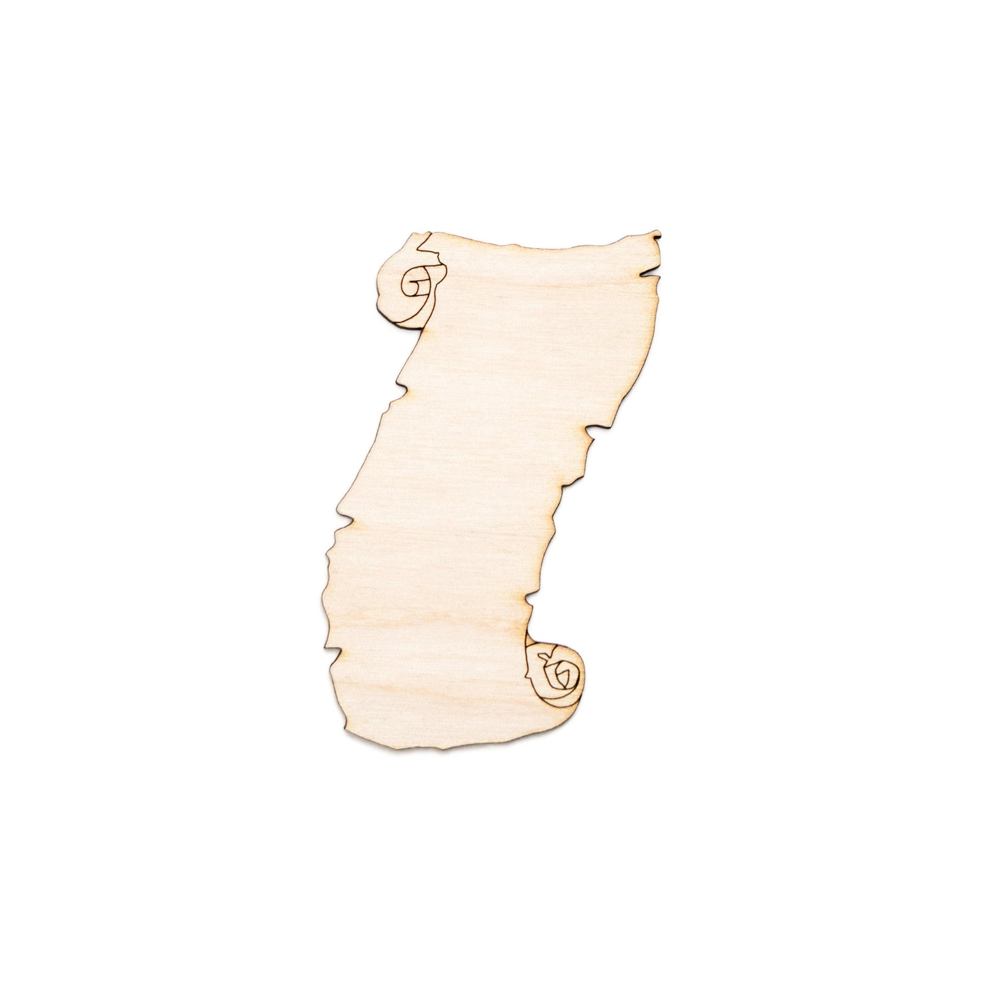 Old Scroll Blank Wood Cutout - Laser Cut Unfinished Craft Shape - Multiple Sizes