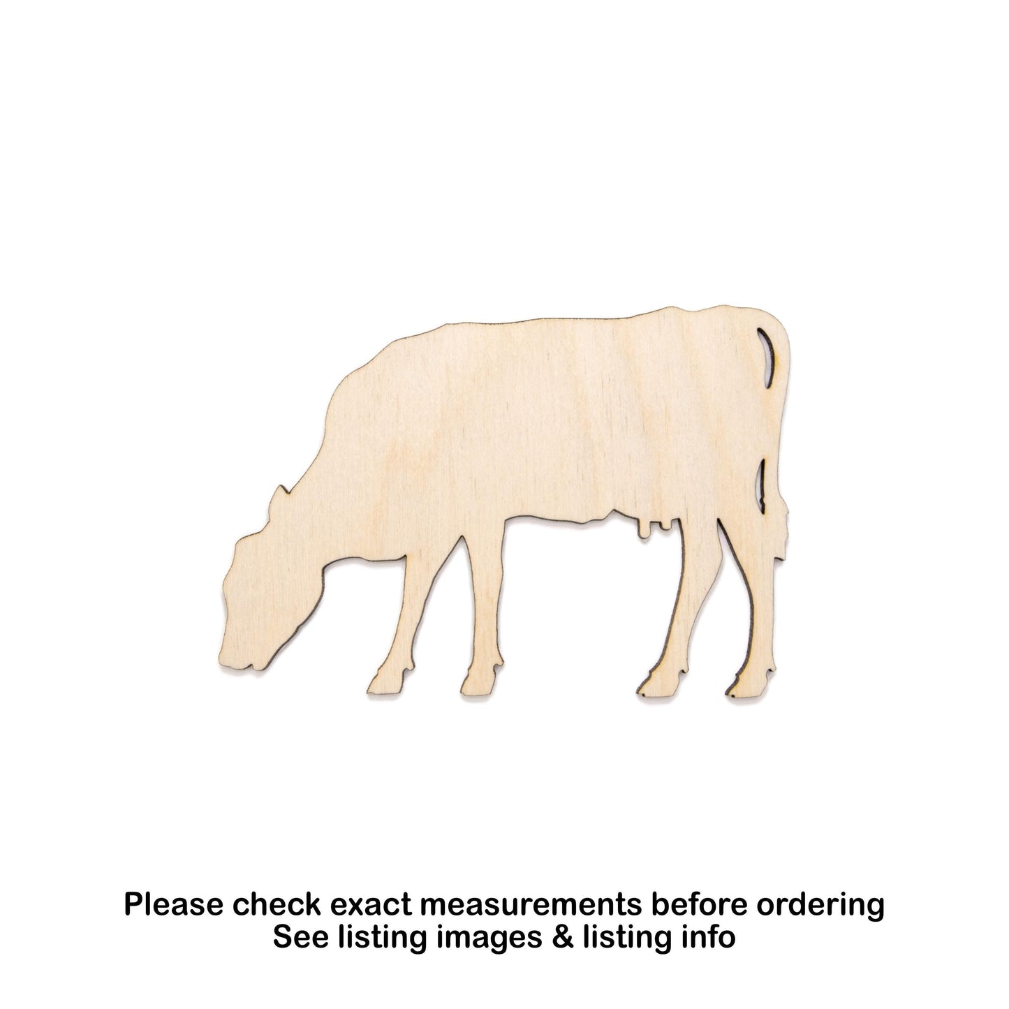 Cow Grazing Blank Wood Cutout - Laser Cut Unfinished Craft Shape - Multiple Sizes