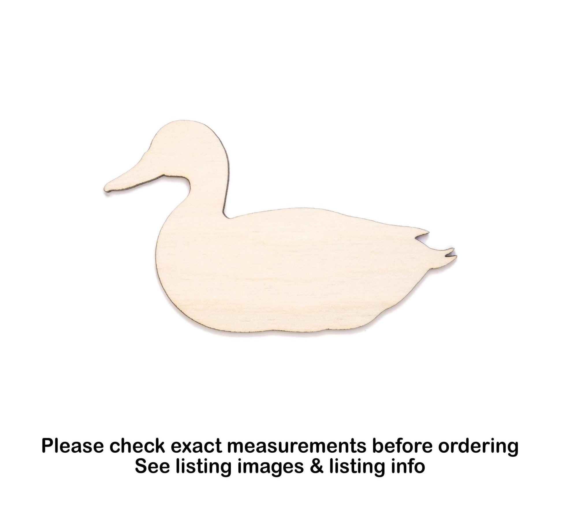 Duck Blank Wood Cutout - Laser Cut Unfinished Craft Shape - Multiple Sizes