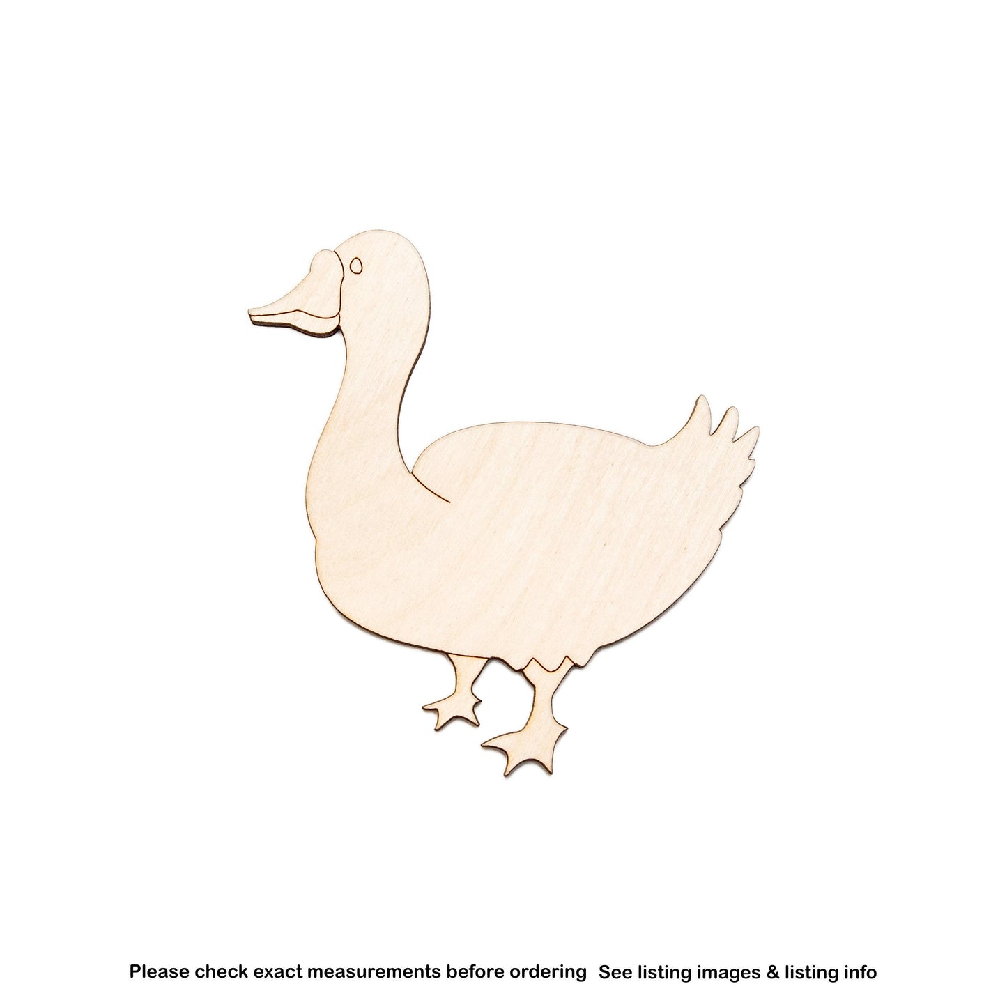 Goose Wood Cutout - Laser Cut Unfinished Craft Shape - Multiple Sizes