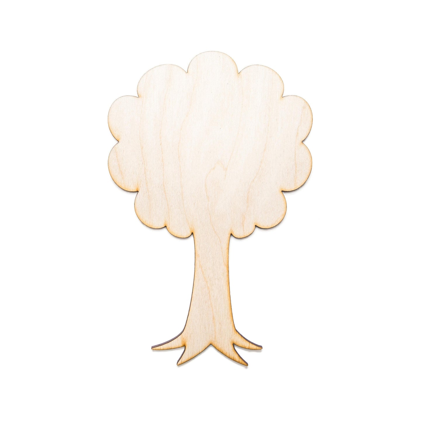 Fluffy Tree Wood Cutout - Laser Cut Unfinished Craft Shape - Multiple Sizes