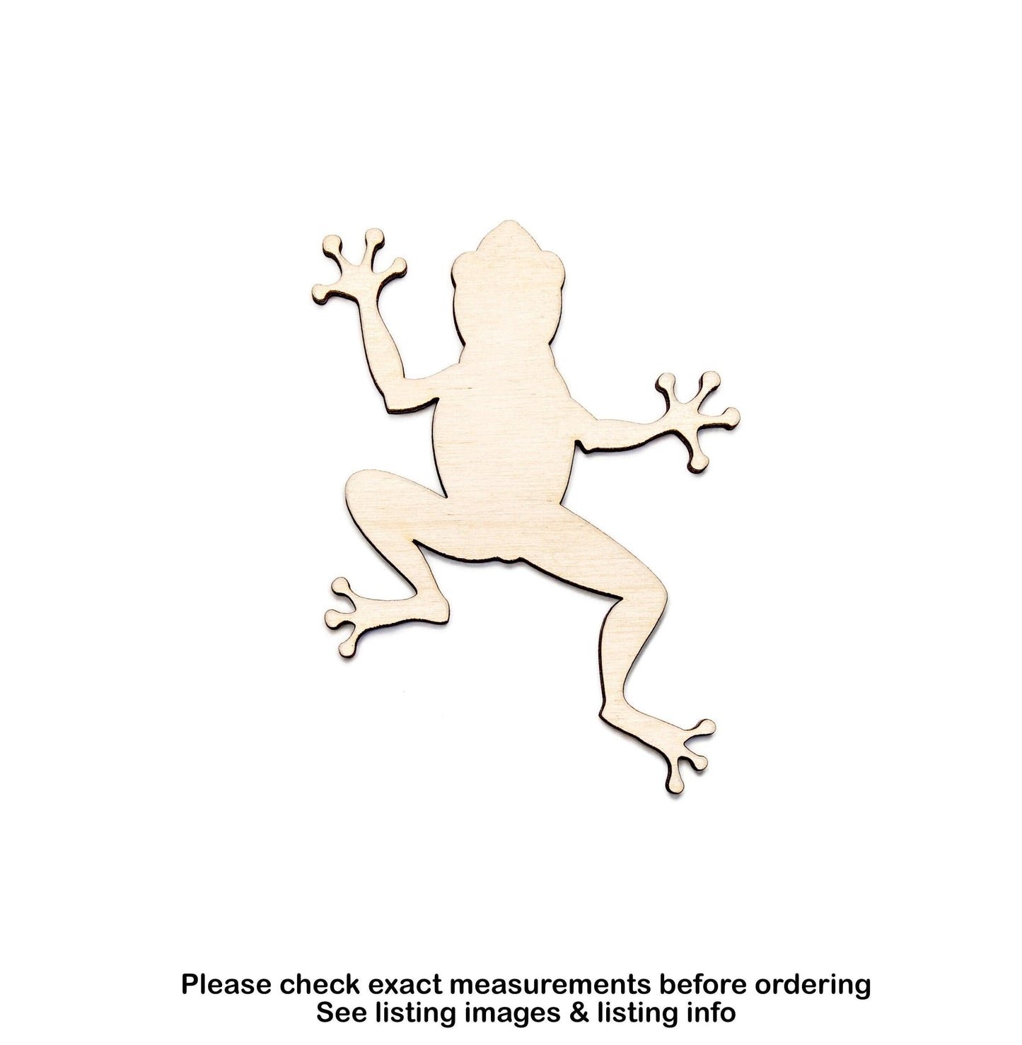 Tropical Frog Blank Wood Cutout - Laser Cut Unfinished Craft Shape - Multiple Sizes