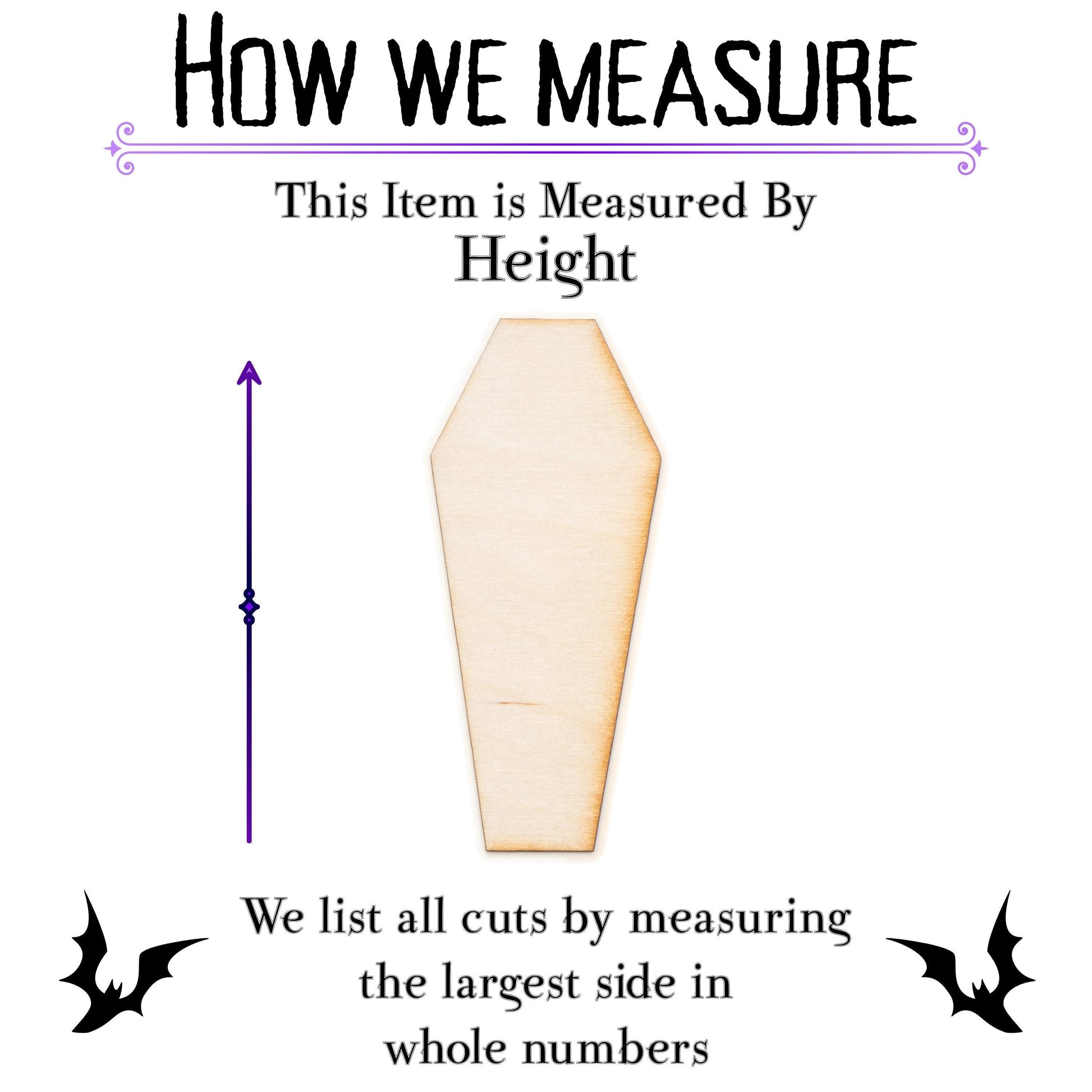 Slim Traditional Coffin Blank Wood Cutout - Laser Cut Unfinished Craft Shape - Multiple Sizes