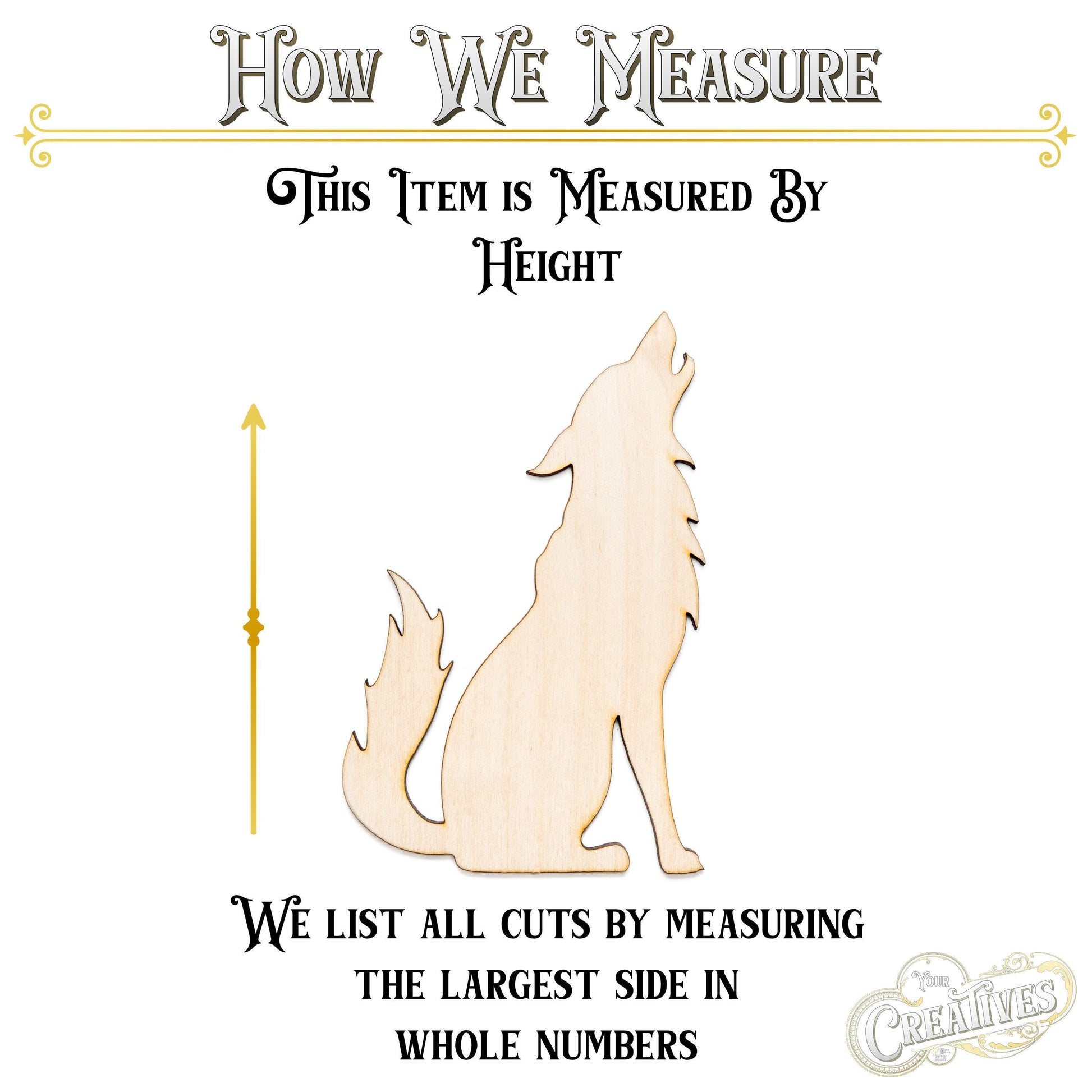 Howling Wolf Blank Wood Cutout - Laser Cut Unfinished Craft Shape - Multiple Sizes