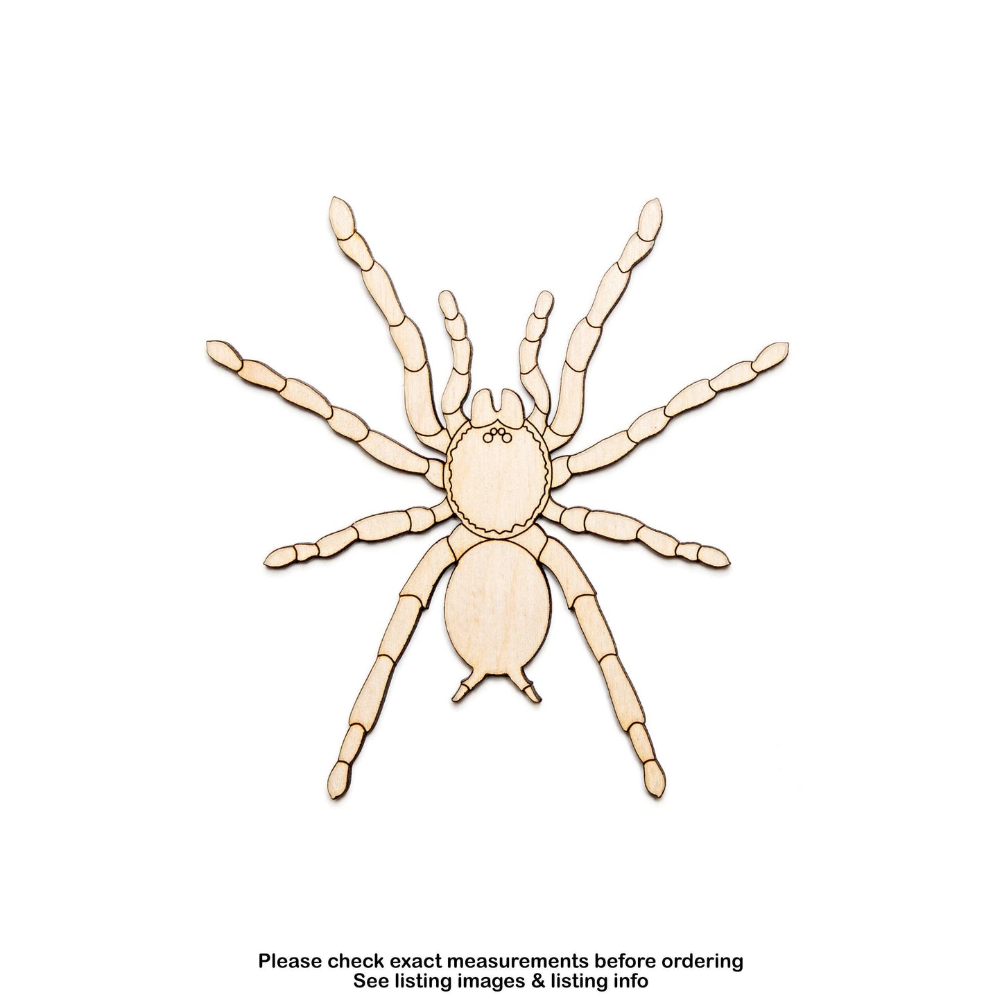 Tarantula Wood Cutout - Laser Cut Unfinished Craft Shape - Multiple Sizes