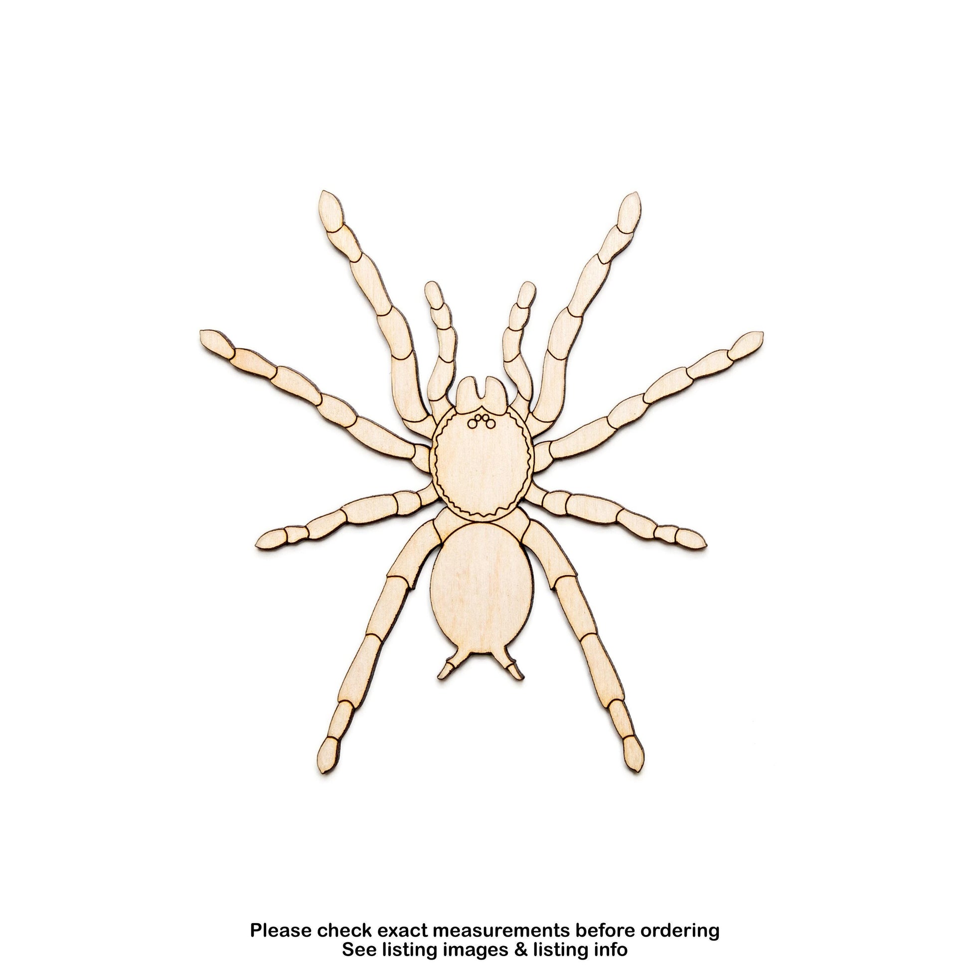 Tarantula Wood Cutout - Laser Cut Unfinished Craft Shape - Multiple Sizes