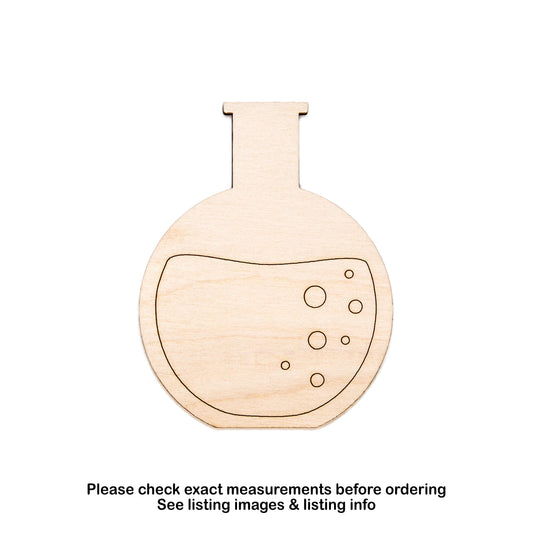 Boiling Flask Detailed Wood Cutout - Laser Cut Unfinished Craft Shape - Multiple Sizes
