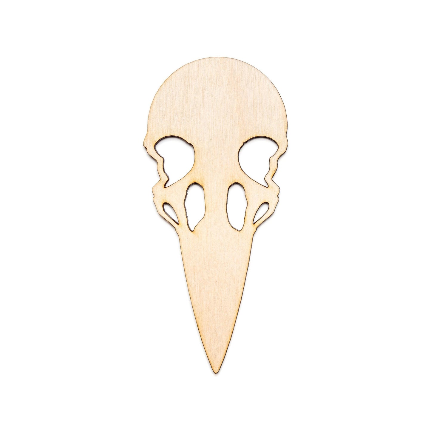 Crow Skull Wood Cutout - Laser Cut Unfinished Craft Shape - Multiple Sizes