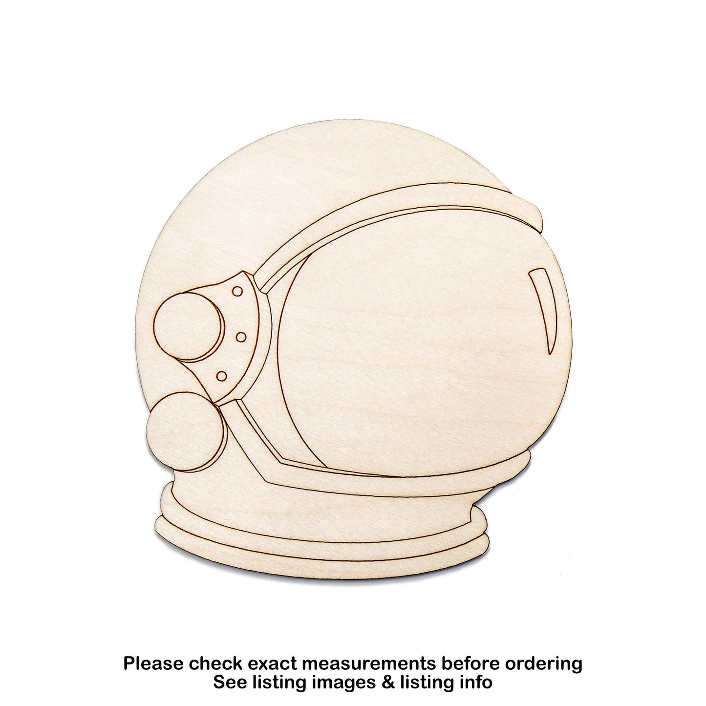Astronaut Helmet Side View Wood Cutout - Laser Cut Unfinished Craft Shape - Multiple Sizes