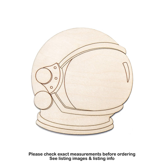 Astronaut Helmet Side View Wood Cutout - Laser Cut Unfinished Craft Shape - Multiple Sizes