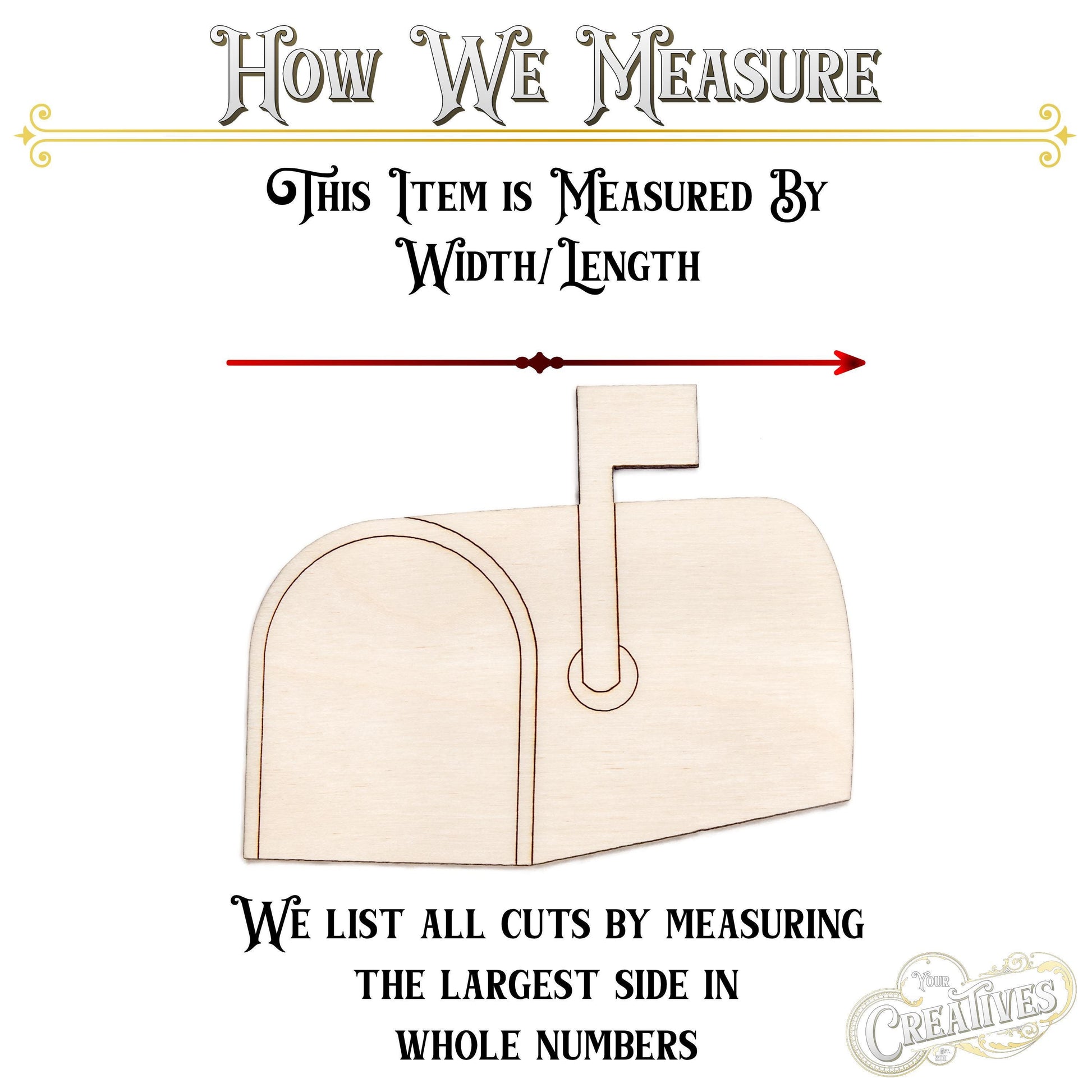 Mailbox Detailed Wood Cutout - Laser Cut Unfinished Craft Shape - Multiple Sizes