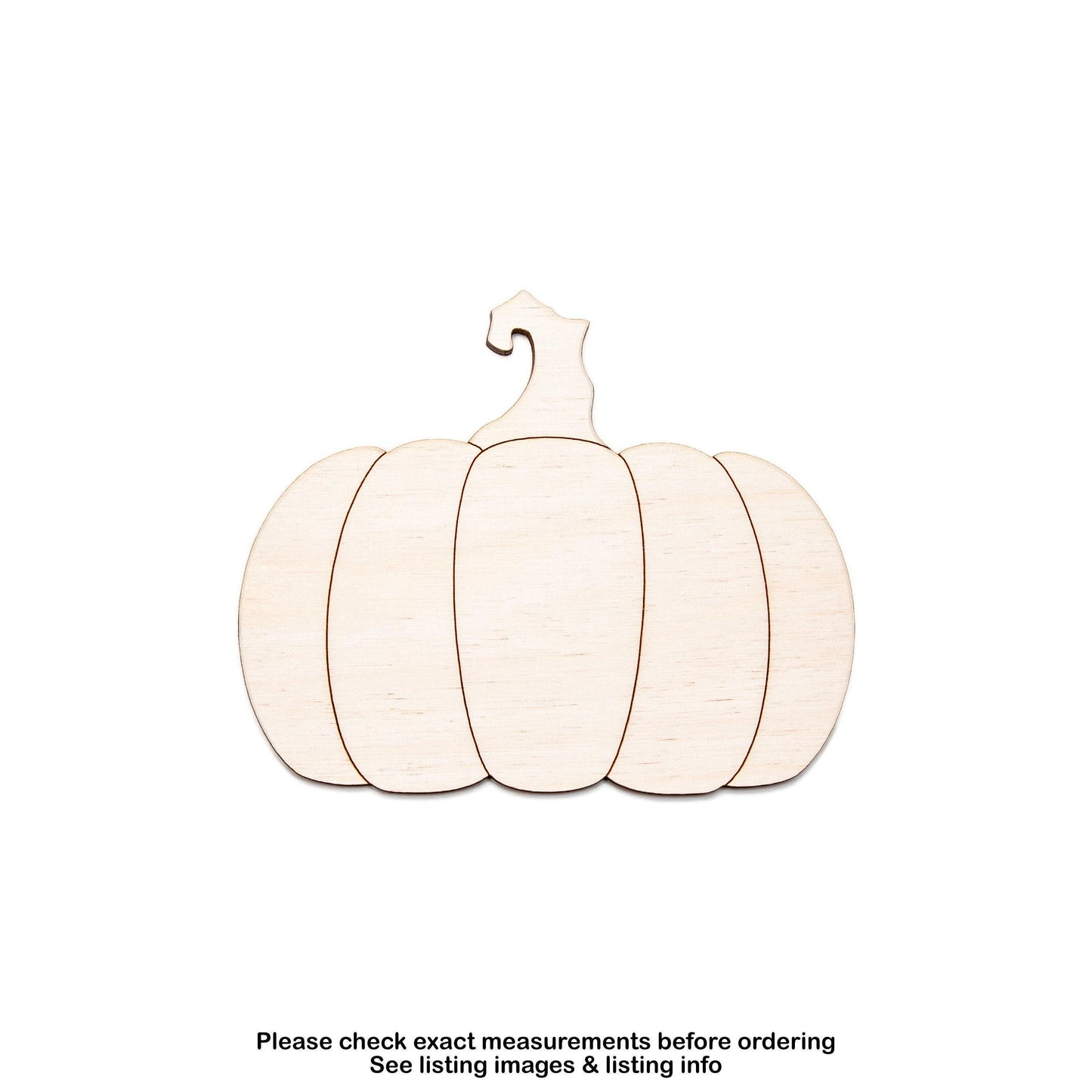 Wide Fall Pumpkin Wood Cutout - Laser Cut Unfinished Craft Shape - Multiple Sizes