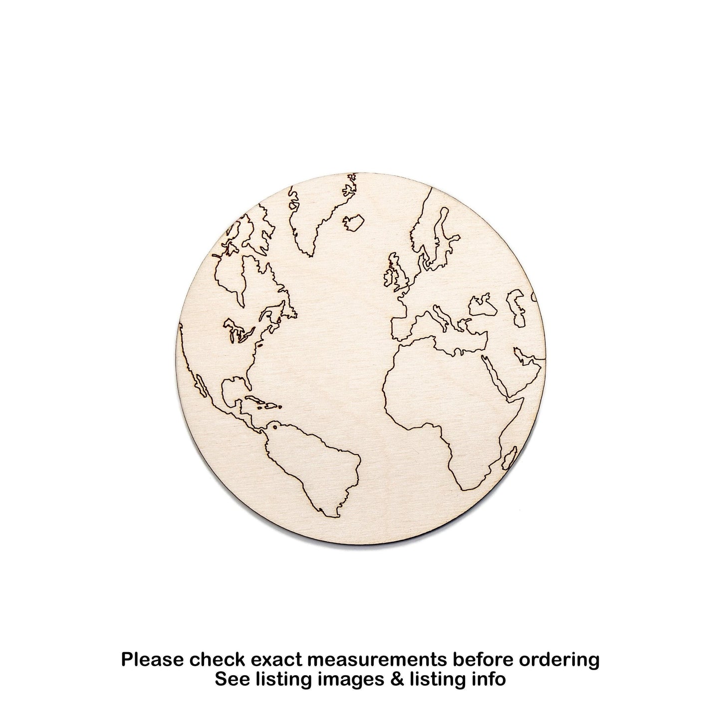 Earth Wood Cutout - Laser Cut Unfinished Craft Shape - Multiple Sizes