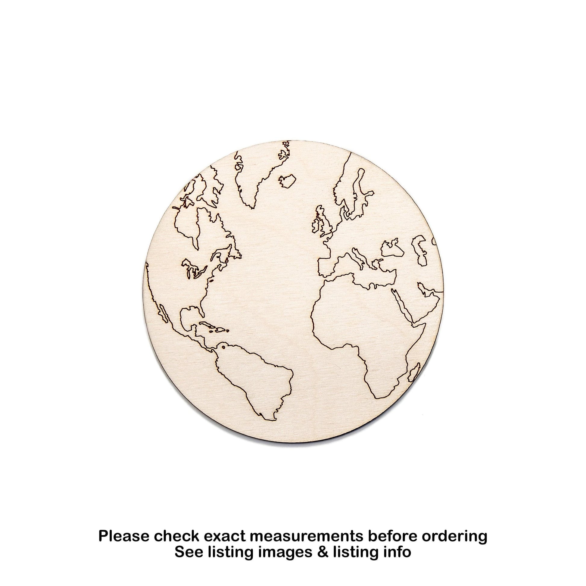 Earth Wood Cutout - Laser Cut Unfinished Craft Shape - Multiple Sizes