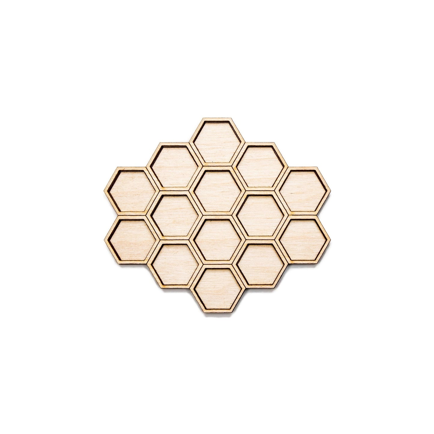 Honeycomb Two Layer Wood Cutout - Laser Cut Unfinished Craft Shape - Multiple Sizes